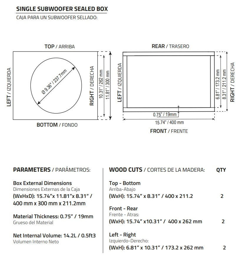 DS18 Car Audio 10 High Excursion Subwoofer 1600 Watt Dual 4 Ohm VC