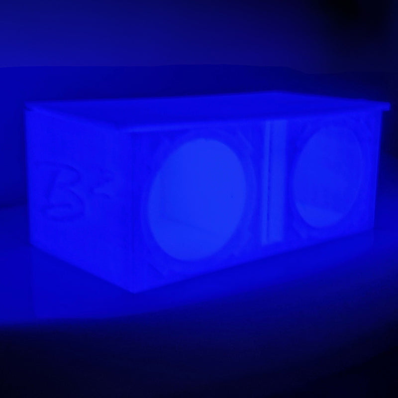 Glow in the Dark Dual Ported Enclosure w/ B2 Audio Rampage RC2 2" Mini Subwoofer
