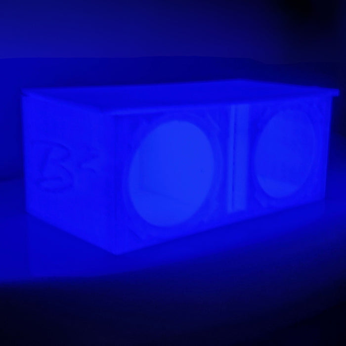 Glow in the Dark Dual Ported Enclosure w/ B2 Audio Rampage RC2 2" Mini Subwoofer