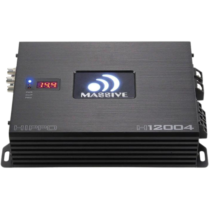 340W RMS x4 2-Ohm 4-Channel Amplifier Massive Audio HIPPO Series MA-H1200.4