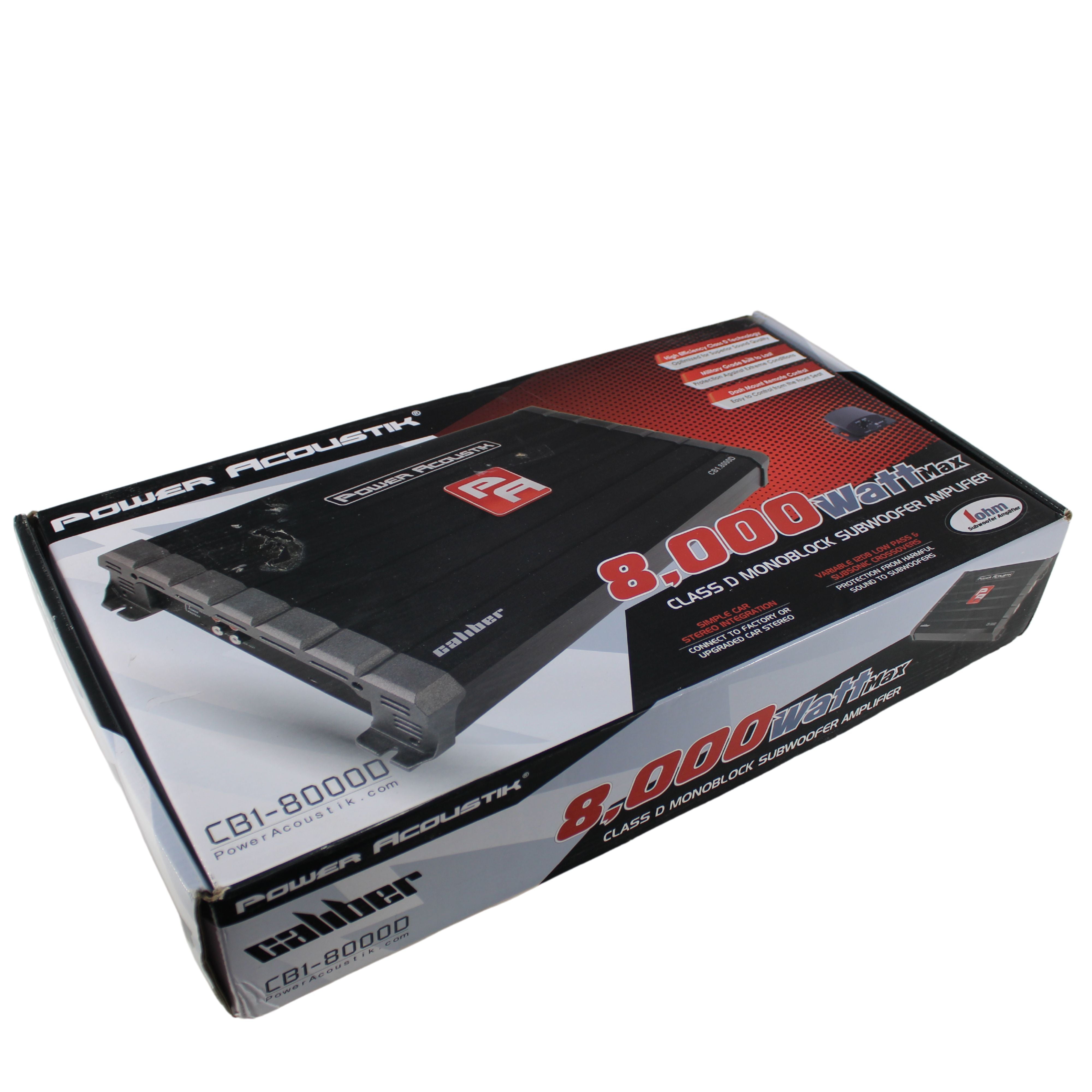 Power Acoustik 8000W Monoblock Class D Subwoofer Amplifier Bass