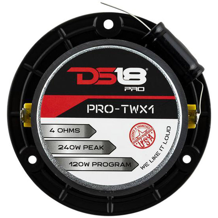 4x DS18 6.5" 4Ohm Midrange Loudspeakers w/ Pair of 1" Bullet Tweeters + Amp Pack