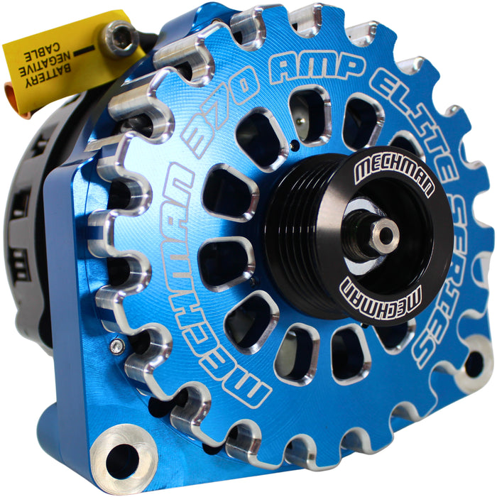 Mechman Elite Series 370A Blue Alternator Billet For 96-04 GM 5.7L / B8206370BL