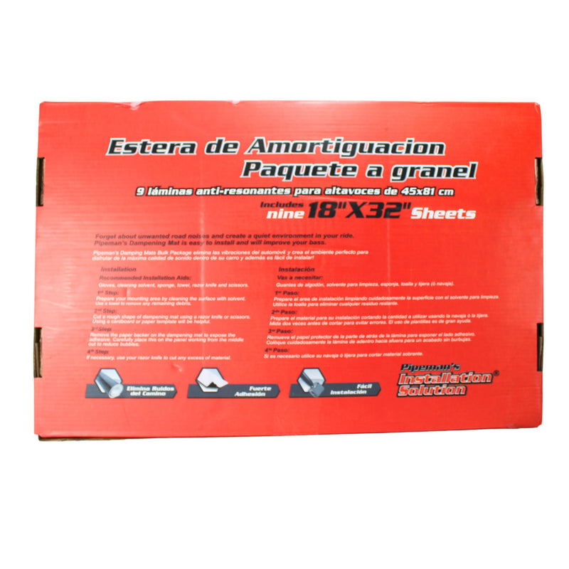 Pipeman's DB91832 18" x 32" Black Sound Deadener Bulk Package 9 sheets 36 Sq ft
