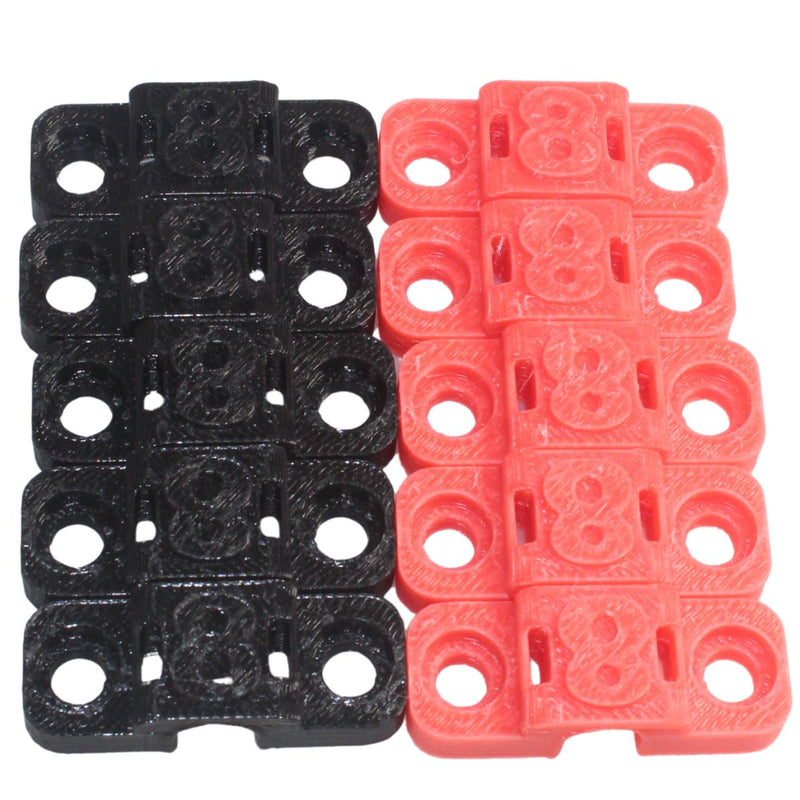 8 Gauge Cable Management Wire Comb Single Slot Can Use w/ Cable Tie Red/Black