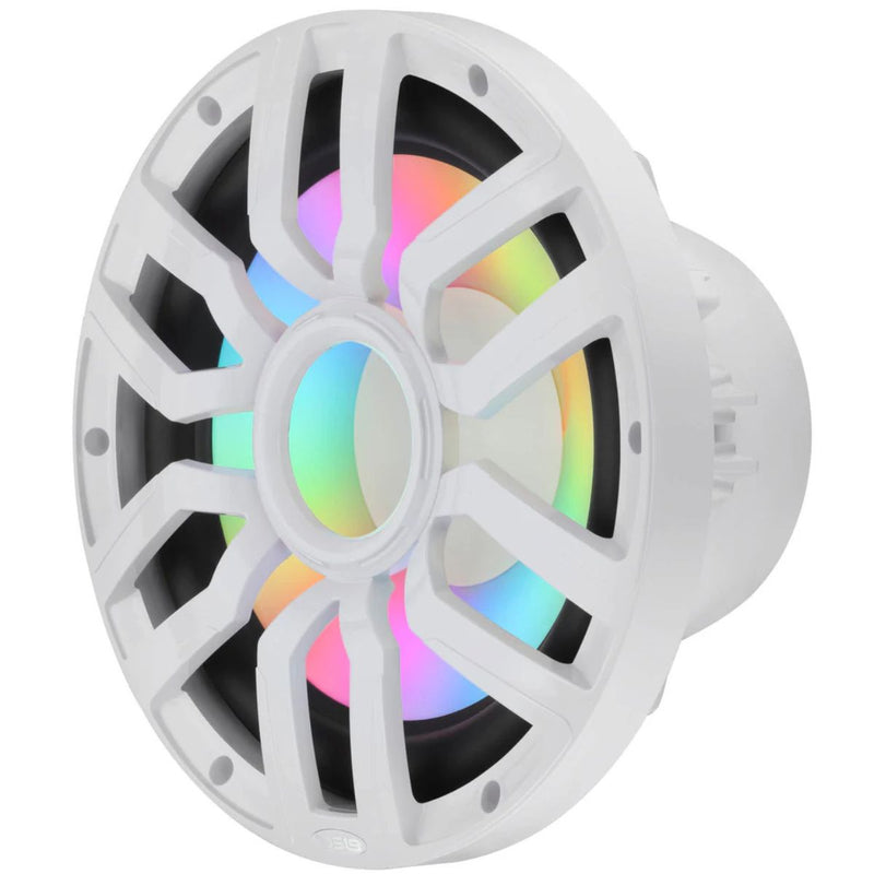 12" 600 Watt RMS 4 Ohm Neo Marine Subwoofer w/ LED DS18 NXL-iQSUB12 White