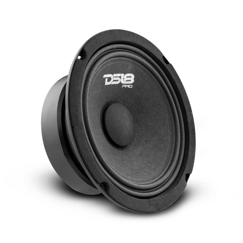 4x DS18 6.5" Mid Range Loudspeaker PRO-GM6 & EXL-P800X4 Power 4CH Amplifier