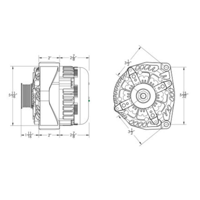 Mechman E-Series 400 Amp Black Alternator For 96 - 04 GM Truck 8206400-BLAC