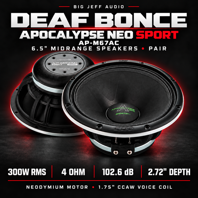 Deaf Bonce 6.5" 300W RMS 4 Ohm M67AC NEO Sport Midrange Speakers Pair