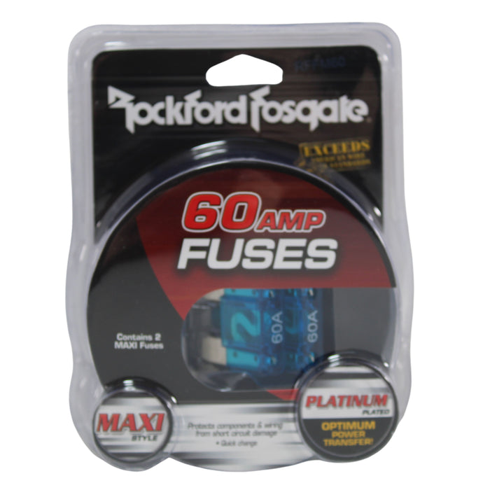 Rockford Fosgate 60 Amp MAXI Fuse Platinum Finish (2-Pack) RFFM60