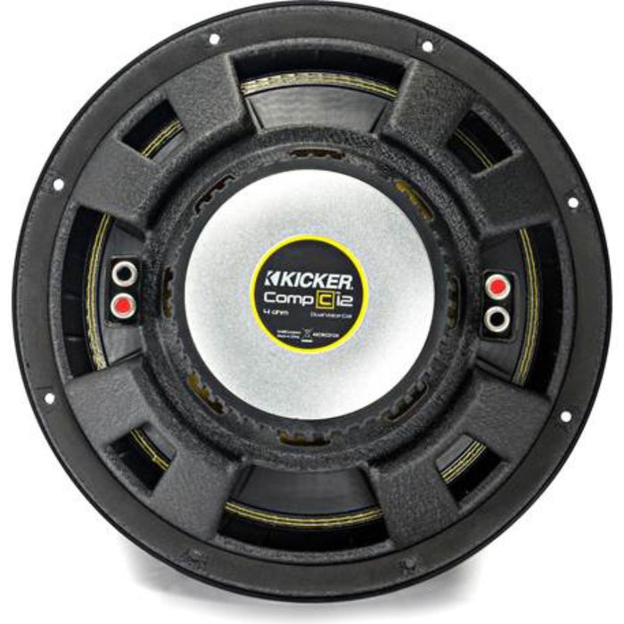 Kicker CompC Series 12" Dual 4 Ohm Voice Coil Car Subwoofer 600W Peak 44CWCD124