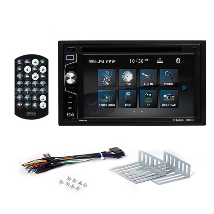 BOSS 6.75" 2 DIN Touchscreen Radio with Bluetooth , AUX, DVD, USB, CD, & Remote