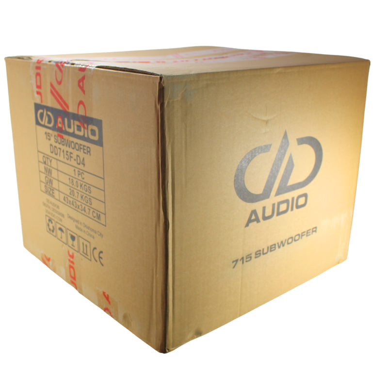 DD Audio 15" Dual 4 Ohm 4500W Peak/1500W RMS Power Tuned Subwoofer 715f-D4
