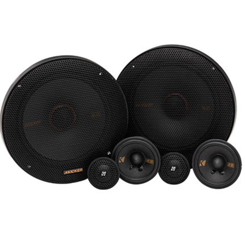 Kicker 6.5" Woofer 3-Way 4 Ohm Component Set W/ 2.75" Midrange & 1.25" Tweeter