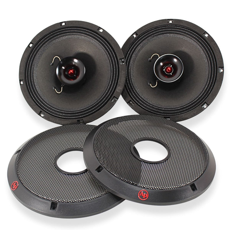 8" 150W RMS 4-Ohm NEO Hybrid Coaxial Loudspeaker Pair W/1" Tweeter AP-APMB-CX800