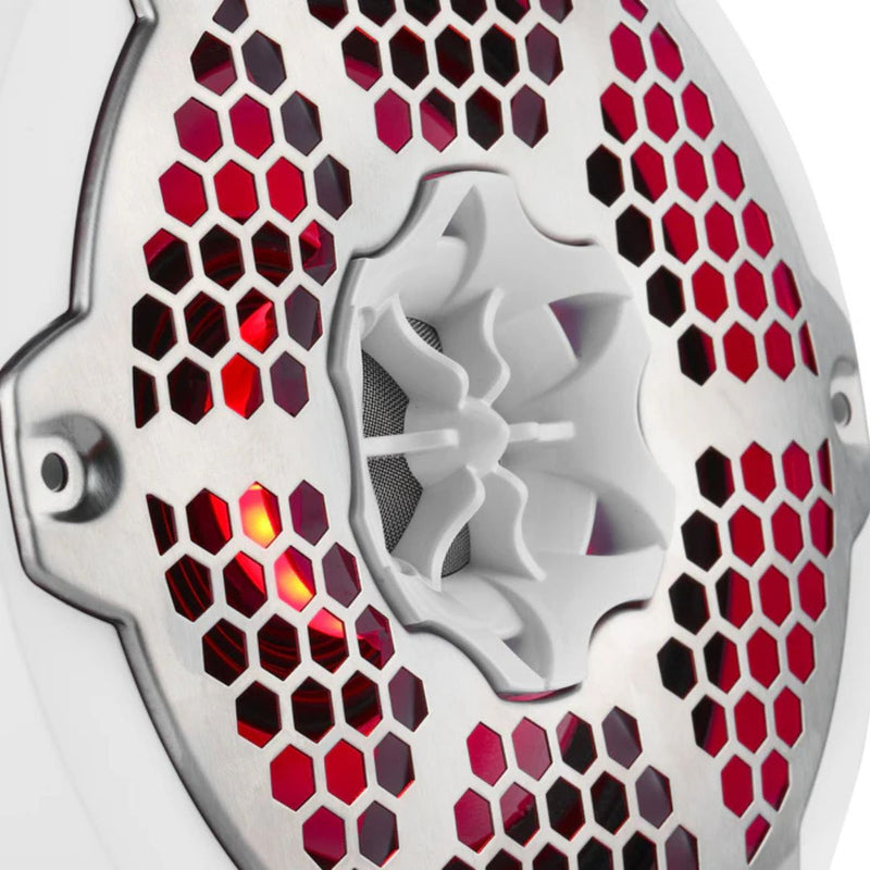 DS18 6.5" 250W RMS 4-Ohm Marine 2-Way Hybrid Speaker Pair w/ RGB LED NXL-6MD-WH