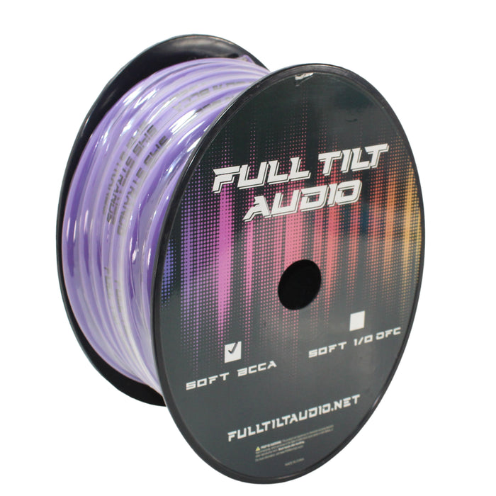 Full Tilt Audio 1/0 Gauge Copper Clad Aluminum Power/Ground Wire Purple Lot