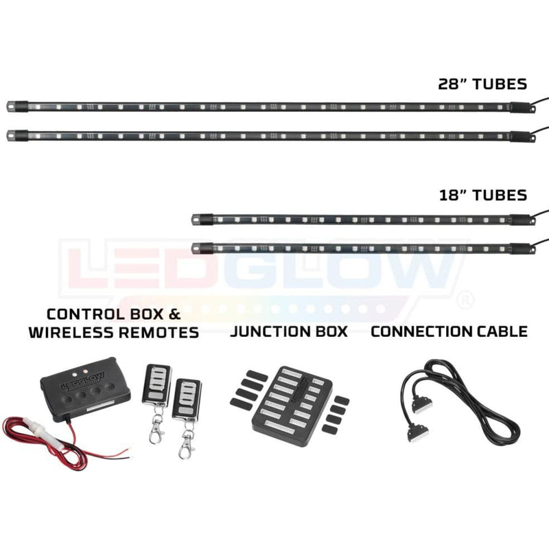 LEDGlow Million Color 4-seater Golf Cart Underglow Accent Light Kit Wireless 4pc
