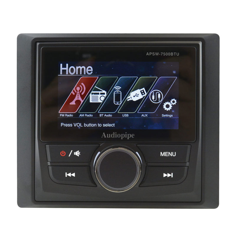 Audiopipe 3" TFT LCD High Definition Multimedia Marine Head Unit APSW-7500BTU