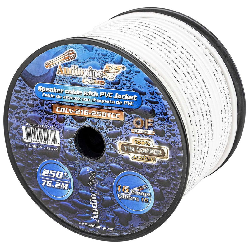 Audiopipe Marine 16 AWG 2C OFC Tinned Copper Speaker Wire PVC Jacket By Foot Lot