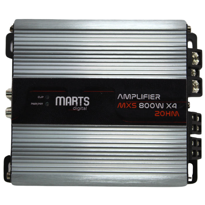 Marts Digital MXS Series 4 Channel 800W Full Range 2 Ohm Amp MXS-800x4-2-V2