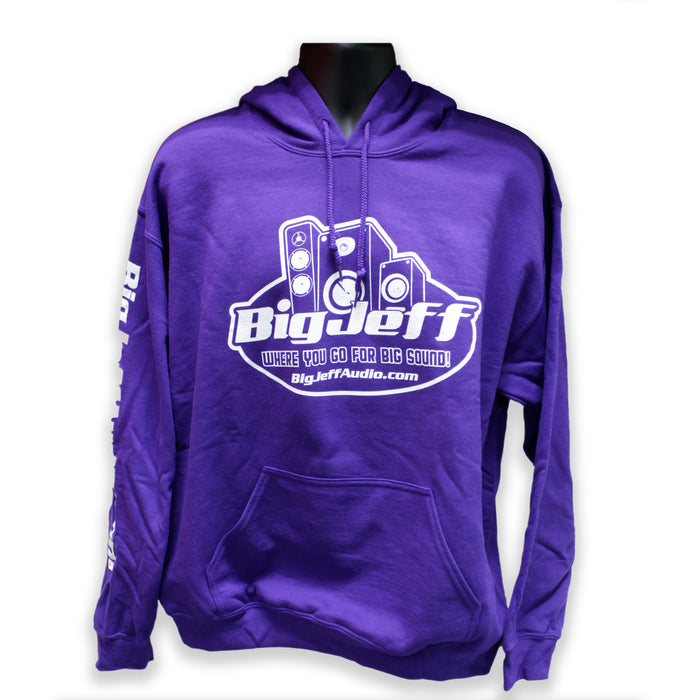 Official Big Jeff Audio Cotton Polyester Purple Unisex Hoodie with Logo