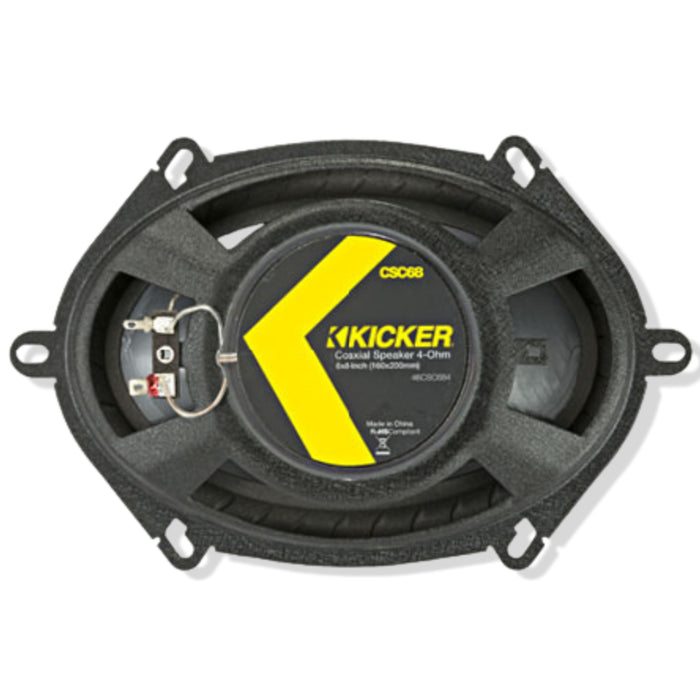 Kicker 6x8" Coaxial 2 Way Speakers 225W Peak 4 Ohm Car Audio Black 46CSC684