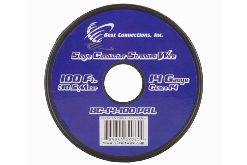14 GA 100 FT Purple Stranded of CCA Primary Power Ground Wire Cable - Full Spool