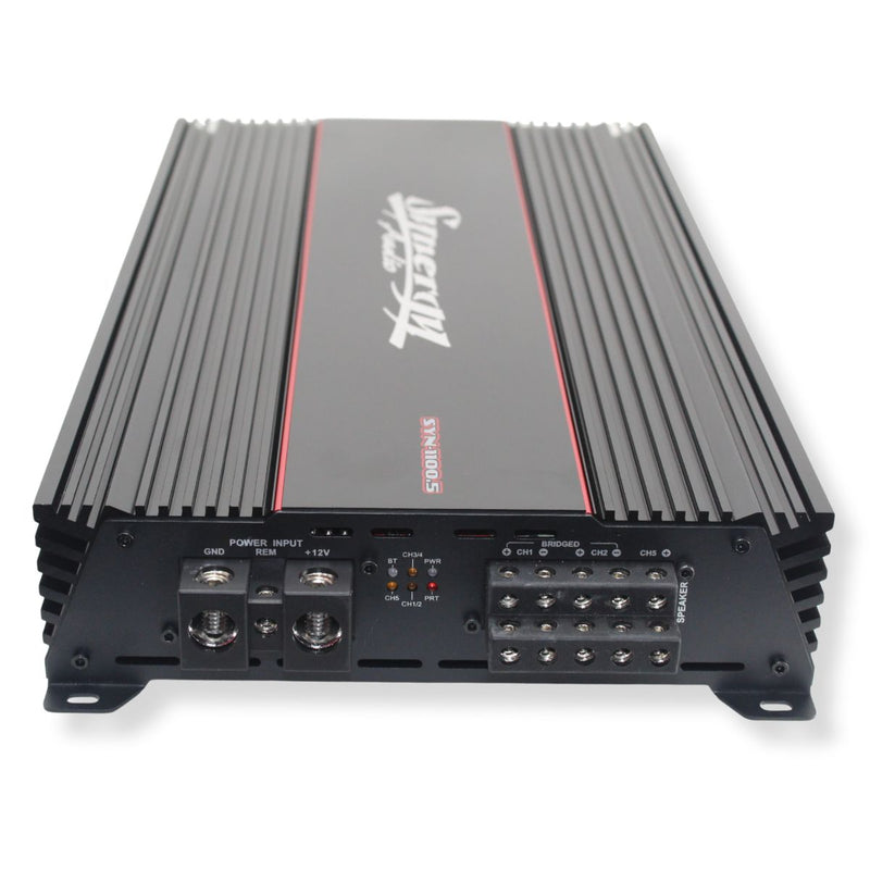 Synergy Audio 5 Channel 2400 Watt Full Range Bluetooth Car Amplifier SYN 1100.5D