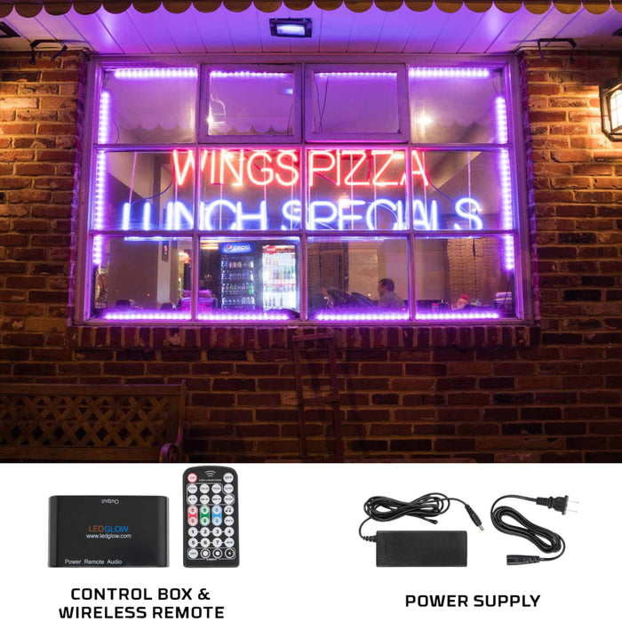 LEDGlow 12pc Million Color Window Storefront LED Lighting Kit LU-CL-12.1