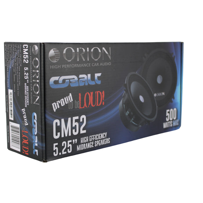 Pair of Orion 2-Ohm 125w/RMS Cobalt 5.25" Midrange Bullet Speakers - CM52