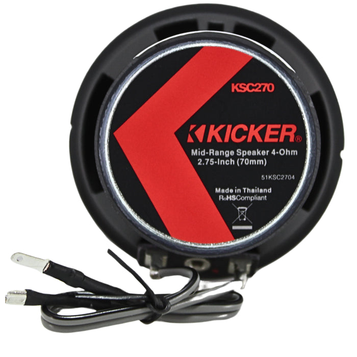 Kicker KS Series Pair of 2.75" Mid Range 4 Ohm 50 Watts Speakers 51KSC2704
