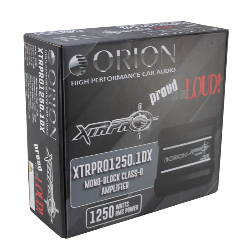 Orion Mono-Block 1250w RMS XTRPRO Series Class D Amplifier - XTRPRO1250.1DX