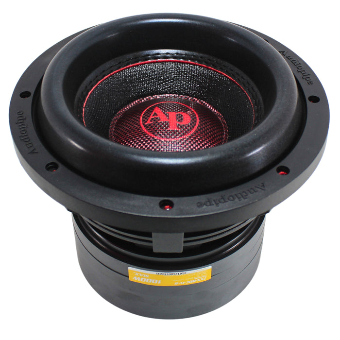 Audiopipe 8" 1000W Max Dual Voice Coil 4 Ohm Quad Stack Magnet Subwoofer