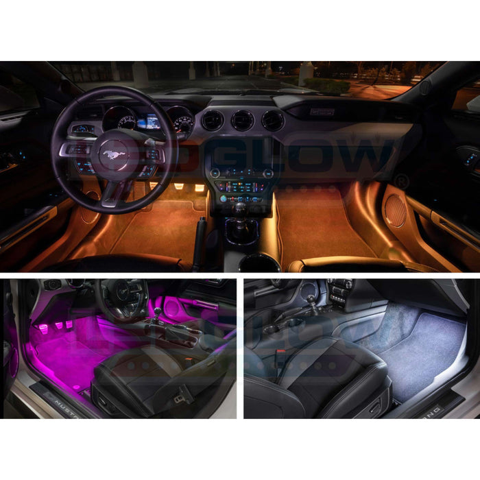 LEDGlow 4pc Million Color Bluetooth Interior Footwell Underdash LED Light Kit