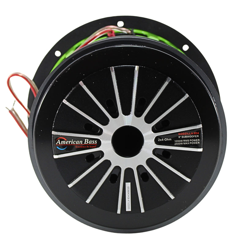 American Bass Godzilla Green/Black 8" Dual 4 Ohm 1200W RMS Sub GODZILLA-8-D4