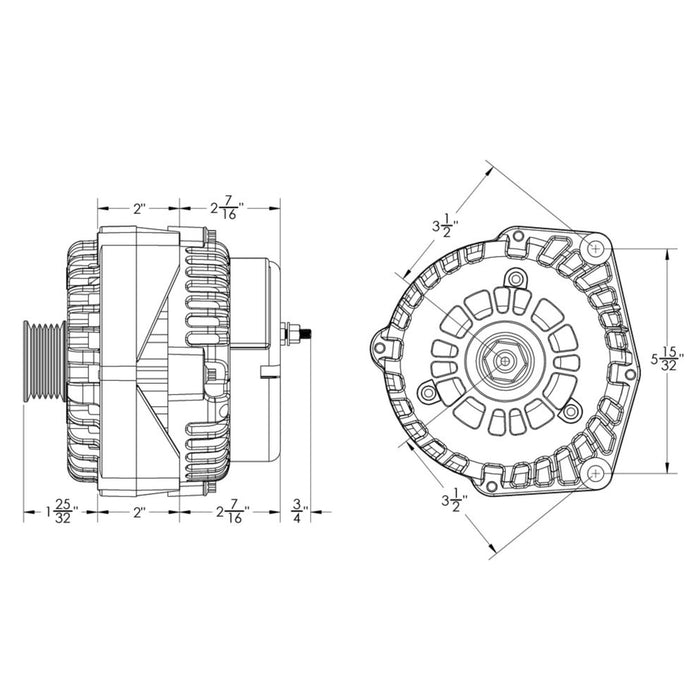 Mechman 240 Amp Alternator With 4 Pin Oval Plug For 99 - 04 GM Truck SUV 8206240