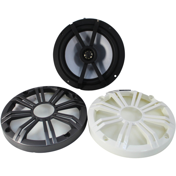 Kicker KM Series 6.5" 65W RMS 4-Ohm LED Marine Coaxial Speakers / 45KM654L