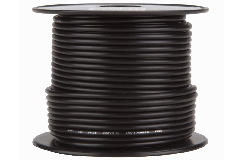 14 GA 100 FT Roll Black Stranded CCA Primary Wire Lot Cut By The Foot
