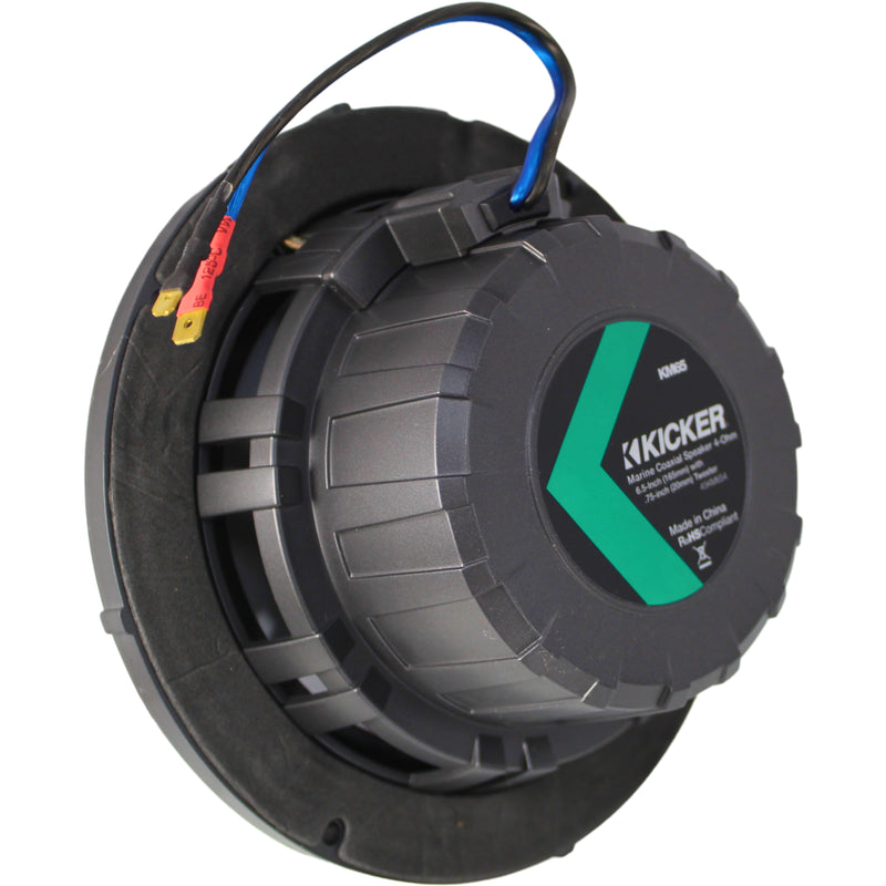 Kicker 6.5" 65W RMS 4-Ohm 2-Way Coaxial Marin KM Series E Speakers / 45KM654
