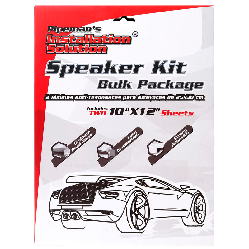 Pipeman's DS21012 10" x 12" Black Sound Deadener Door Speaker Kit 2 sheets