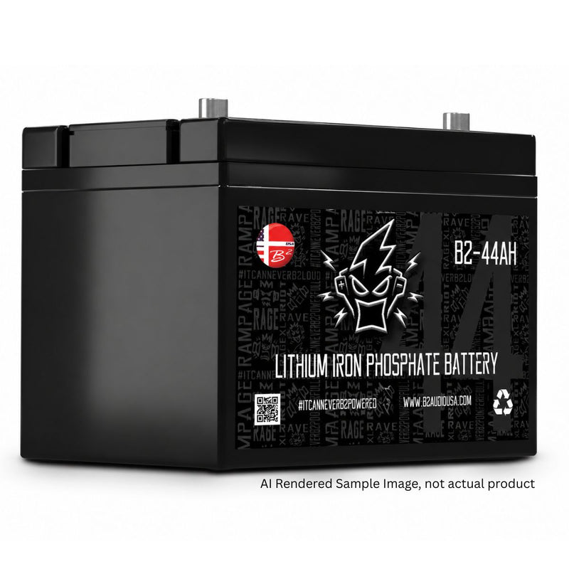 B2 Audio 44AH 12V Lithium Iron Phosphate Battery 5,000W Car Audio (LiFePO4)