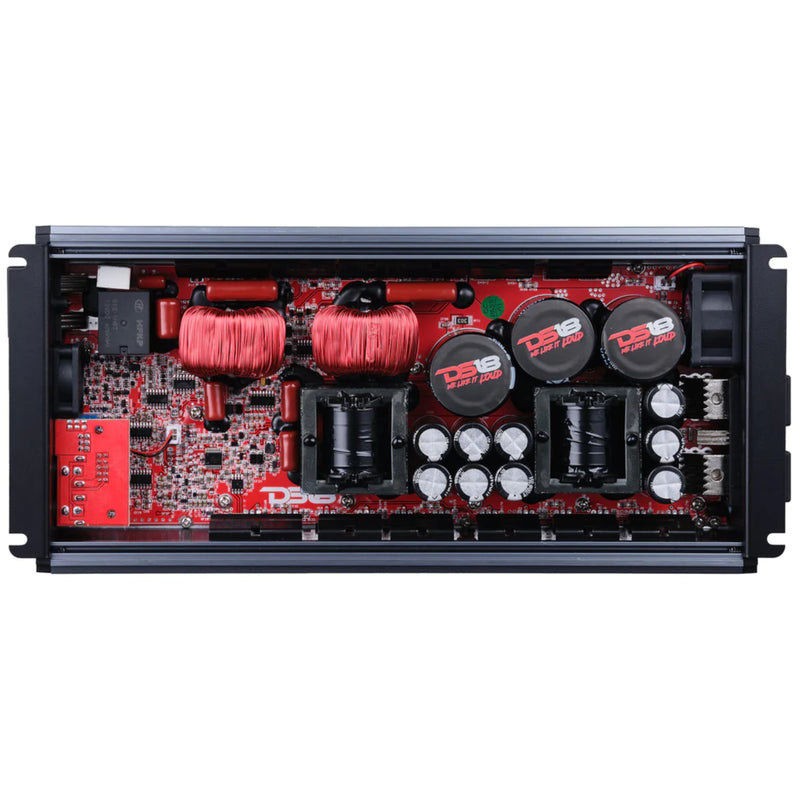 DS18 5000W 1-Ohm Full-Range Class-D Amplifiers FRP Monoblock Red/Blue/Titanium