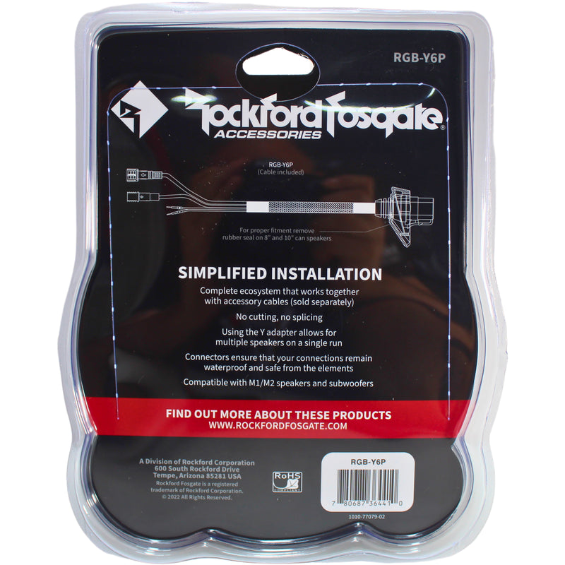 Rockford Fosgate 18" 6-Pin Color Optix RGB Y-Adapter for PMX-RGB Marine Cable