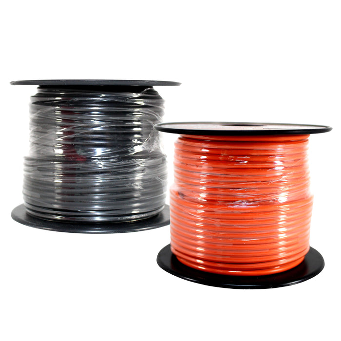 Audiopipe 2 Pack of 14ga 100ft CCA Primary Ground Power Remote Wire Black/Orange