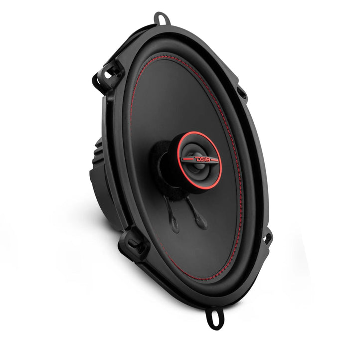 DS18 G5.7Xi Pair of 5x7" 4 Ohm 2-Way Coaxial Speakers 150W Peak Black/Red