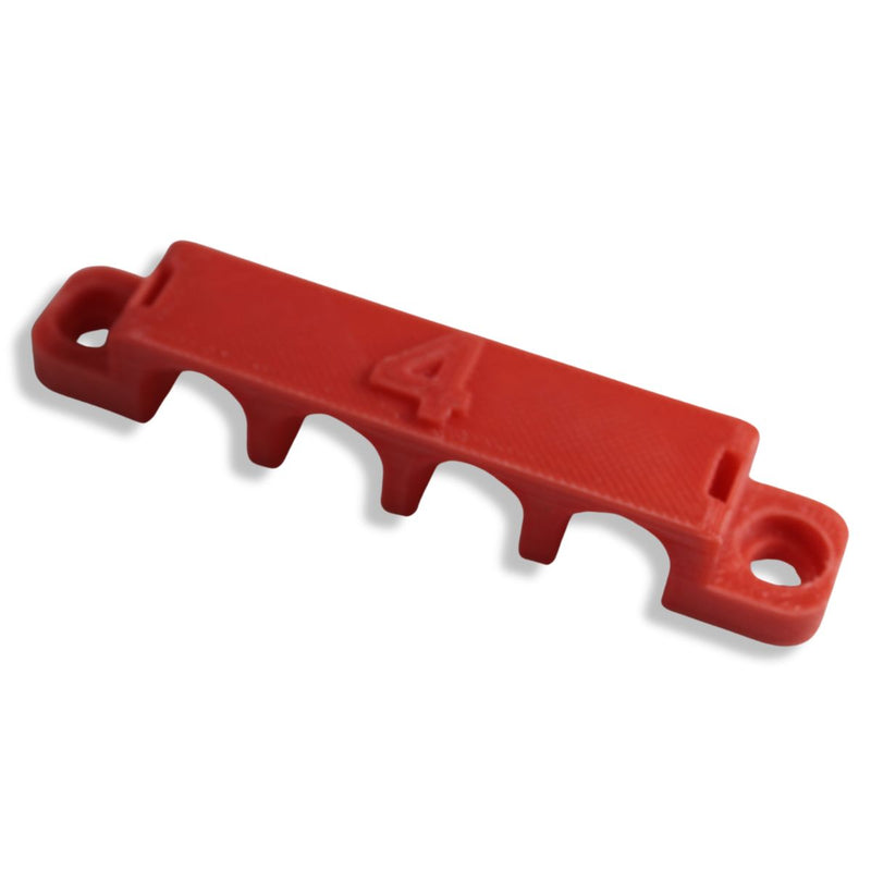 4 Gauge Cable Management Wire Comb Quad Slot Can Use w/ Cable Tie Red/Black