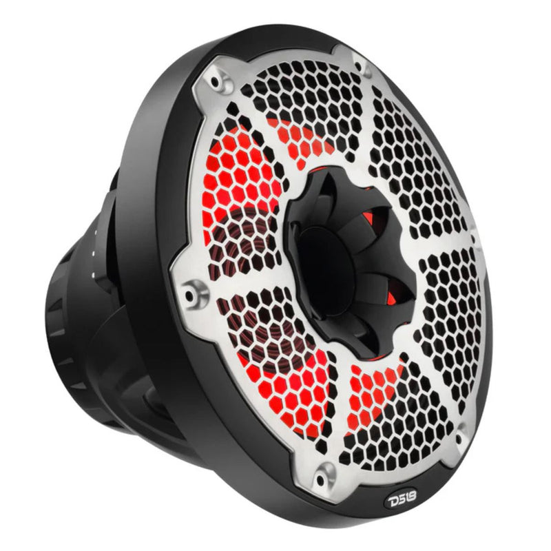 DS18 10" 450W RMS 4-Ohm Marine 2-Way Hybrid Speaker Pair w/ RGB LED NXL-10MD-BK
