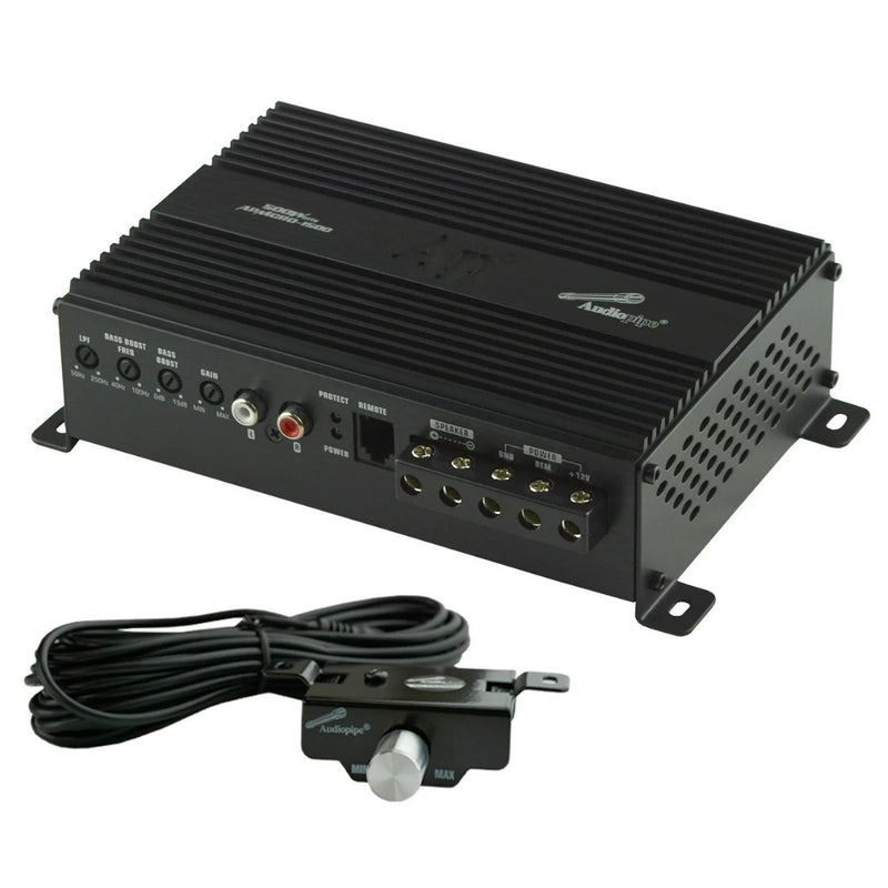 Audiopipe Bass Package Single 12" 500W RMS Subwoofer Sealed Enclosure w/ Amp + Amp Kit