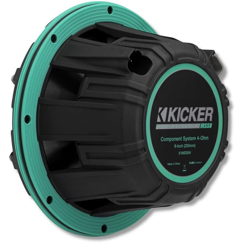 8" 200 Watts RMS 4-Ohm Marine LED Component Speakers Pair With Tweeters & Grills